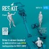 RESKIT RSF72-0073 Driver & airmen (modern) (3 pcs) (MHU-83 D/E lift truck UPPER loading position for RSK72-0009) (3D Printed) 1/72